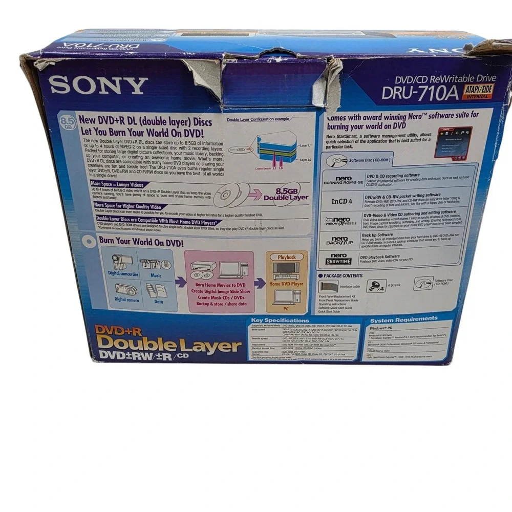 Sony DRU-710A 16x DVD+R Double Layer DVD±RW CD-RW IDE Internal Drive Black